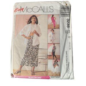 Easy McCall's 3235 Misses' Coat Shirt Pants Skirt Sewing Pattern Size (12-14-16)